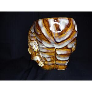 Zebra Drip Glaze Planter Signed RC